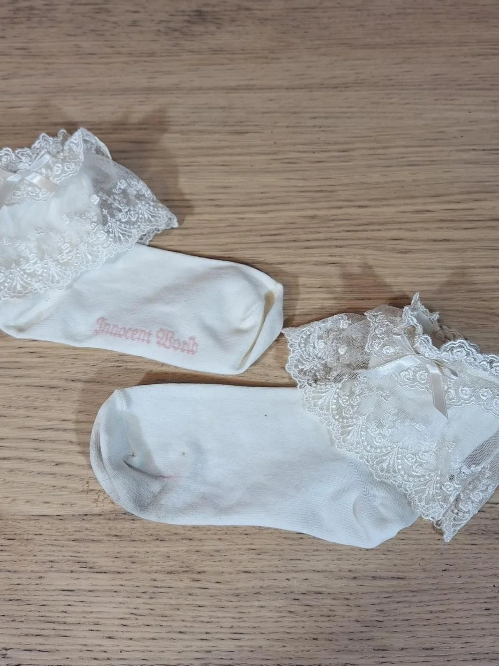 Innocent World Ivory Rose Lace Cuff Ankle Socks | Classic Lolita